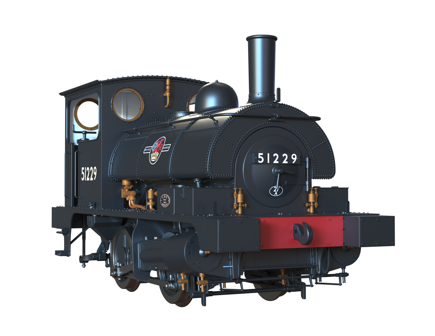 LYR 'Pug' 0-4-0ST 51229 BR Black Late Crests Steam Locomotive - DCC Sound