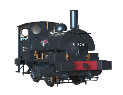 LYR 'Pug' 0-4-0ST 51229 BR Black Late Crests Steam Locomotive - DCC Sound