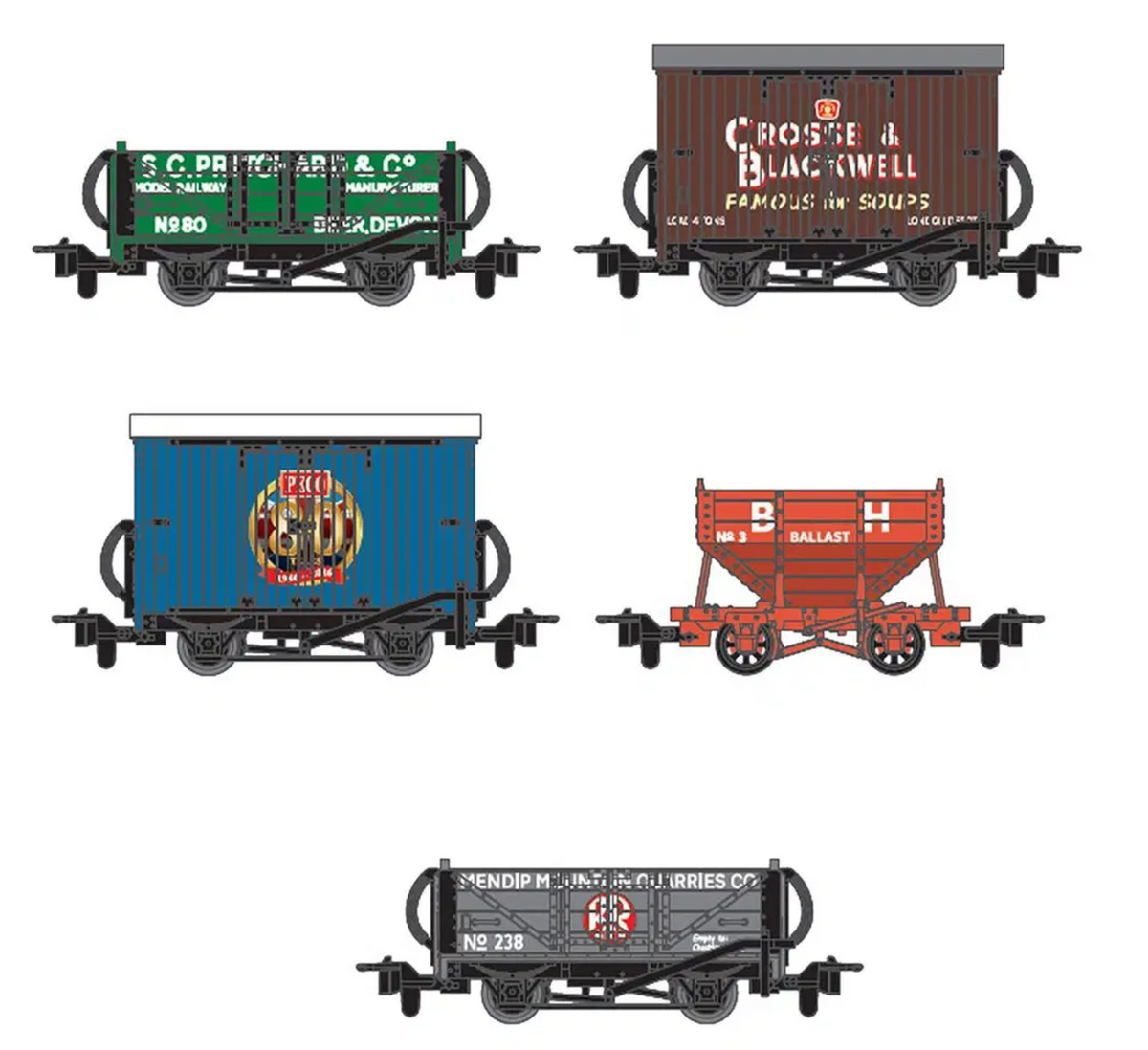 GR58880 OO9 Scale 80th Anniversary Wagon Pack - Pack of 5