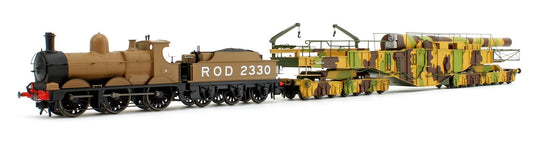 Pre-Owned Rail Gun Pack - WWI Boche Buster Camouflage Railgun with ROD 2330 Khaki 0-6-0 Dean Goods Locomotive - DCC Fitted