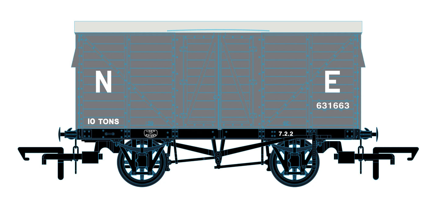 OR76GEGV002C GER 10t Covered Van LNER (pre 1936) 631663