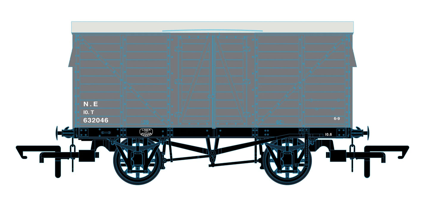 OR76GEGV004 GER 10t Covered Van LNER (post 1936) 632046