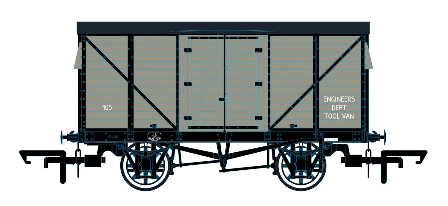 OR76GEGV006 GER 10t Covered Van NYMR No 105 (1970s Preserved)