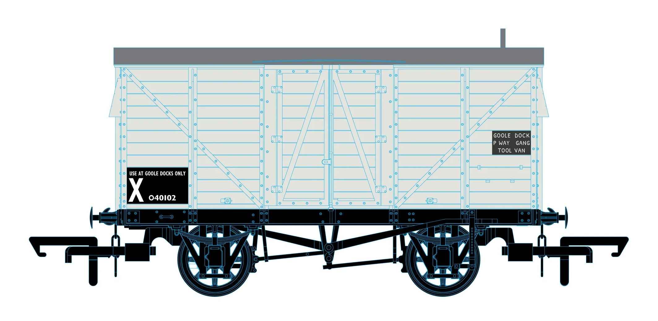 Oxford Rail OR76GEGV007 GER 10t Covered Van P Way Tool Van – Rails