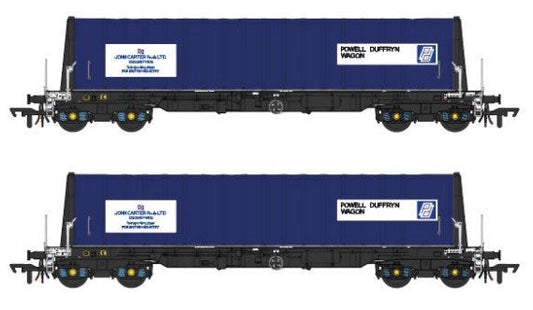 Set of 2 PXA Steel Coil Carrier PD Blue John Carter Poole Banner No.3025/3027 - Weathered