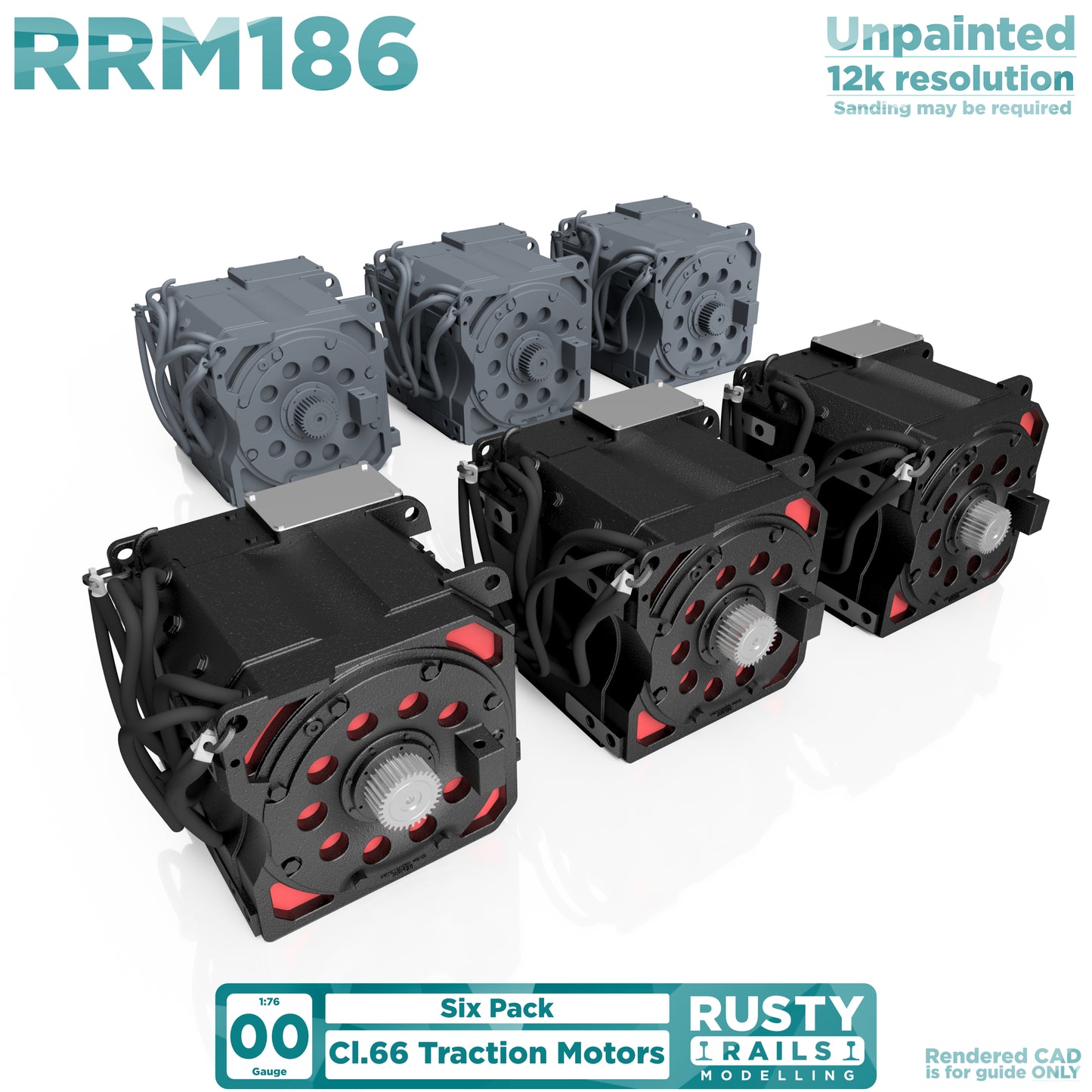 RRM186 OO Gauge Class 66 Traction Motor - (6 Pack)