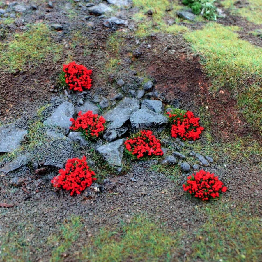 6mm Poppy Self-Adhesive Static Grass Tufts x 100