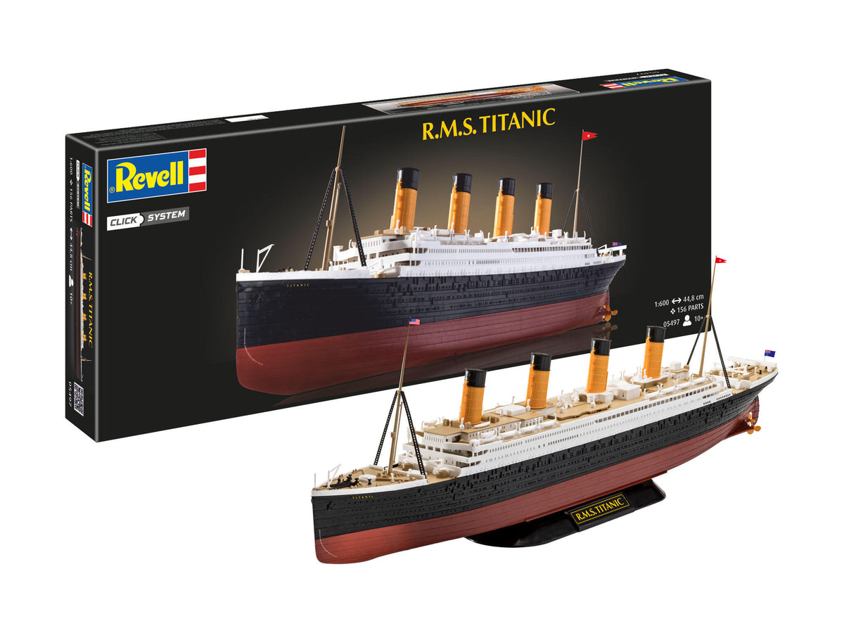 Revell 05497 R.M.S. Titanic (Click System) Model Kit – Rails