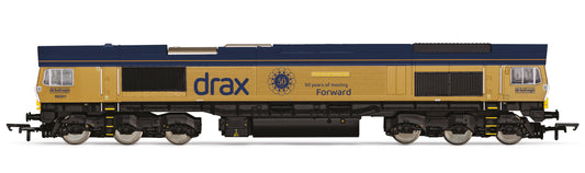 RailRoad GB Railfreight Class 66 Co-Co Drax 50th Anniversary Gold 66301 ‘Drax Power Station 50’ Diesel Locomotive