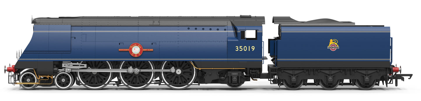 R30477 Dublo Diecast SR Merchant Navy 4-6-2 BR Blue 35019 "French Line" Steam Locomotive