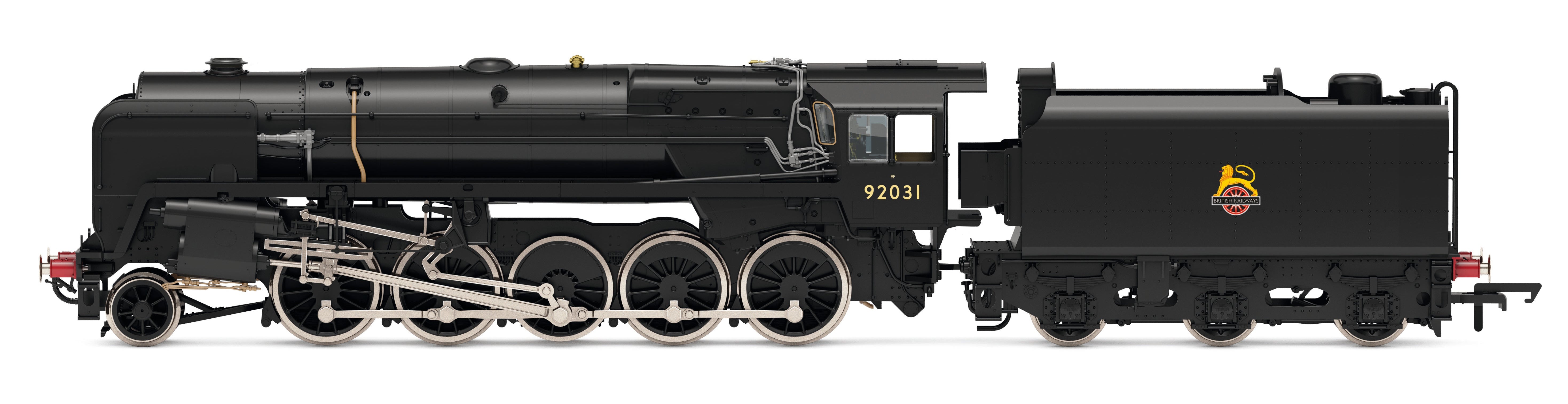 Hornby R30486 Class 9F 2-10-0 BR Black Early Emblem 92031 – Rails