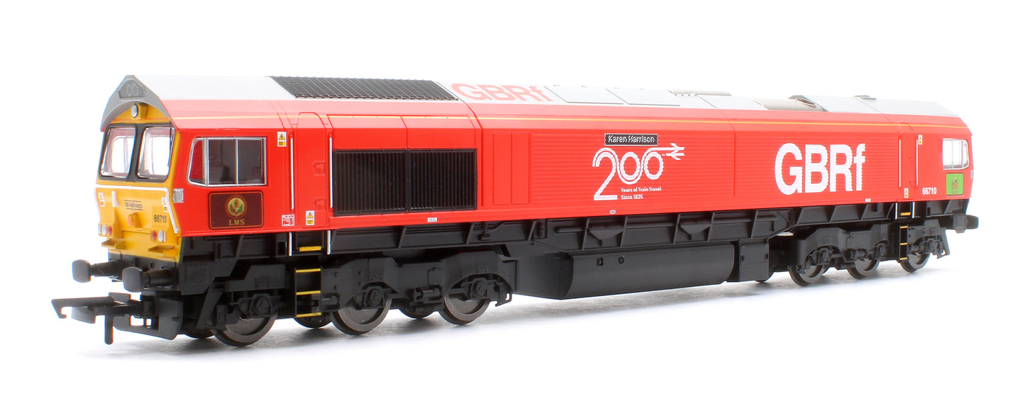 RailRoad GBRf Class 66 Railway 200 'Karen Harrison' 66710 Diesel Locomotive - DCC Sound