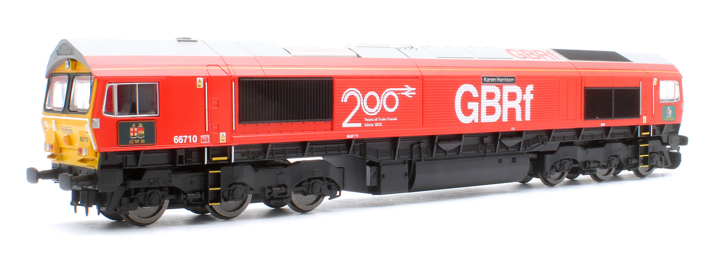 RailRoad GBRf Class 66 Railway 200 'Karen Harrison' 66710 Diesel Locomotive - DCC Sound
