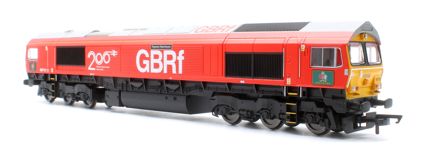 RailRoad GBRf Class 66 Railway 200 'Karen Harrison' 66710 Diesel Locomotive - DCC Sound