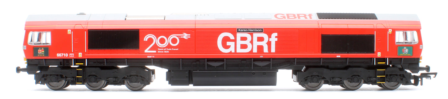 RailRoad GBRf Class 66 Railway 200 'Karen Harrison' 66710 Diesel Locomotive - DCC Sound