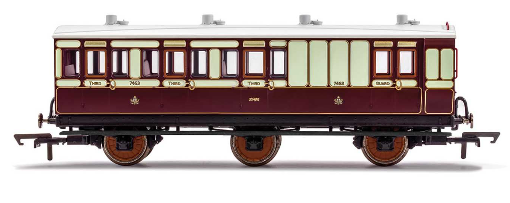LNWR 6 Wheel Brake 3rd Class Coach No.7463