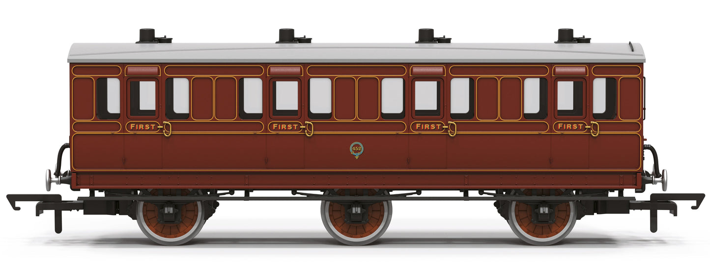 R40538 6 wheel First Class coach LBSCR Lined Brown 452