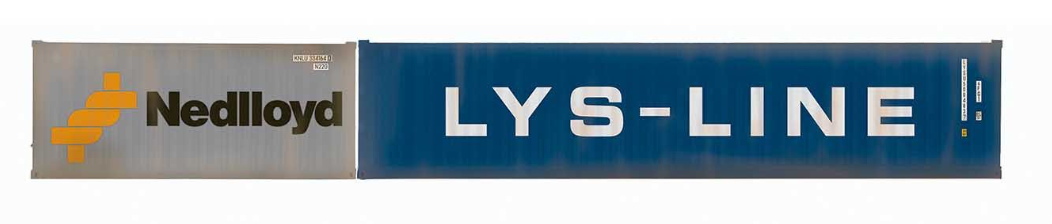 Container Pack 1 x 20 and 1 x 40 Nedlloyd & LYS-Line Containers - Weathered