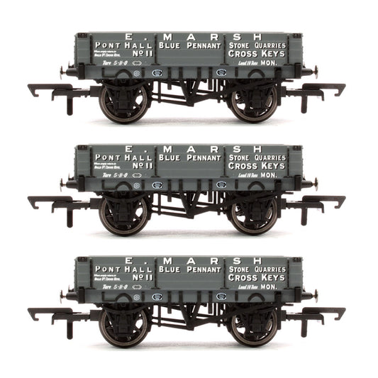 Set of 3 E. Marsh Grey 3 Plank Wagons