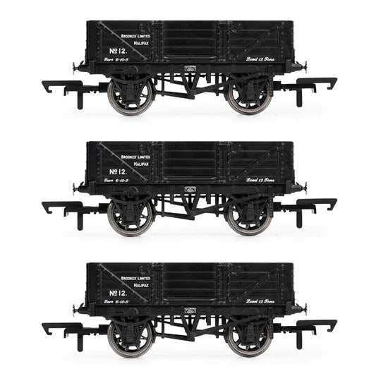 Set of 3 Brookes Limited Black 4 Plank Wagons