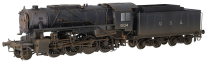 Bespoke Weathered 926001 USATC S160 2-8-0 GWR Wartime Black U.S.A on Tender No.1604 Steam Locomotive - Deluxe Weathered