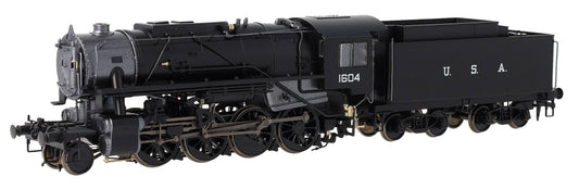 926001 USATC S160 2-8-0 GWR Wartime Black U.S.A on Tender No.1604 Steam Locomotive