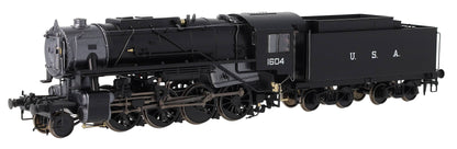 926501 USATC S160 2-8-0 GWR Wartime Black U.S.A on Tender No.1604 Steam Locomotive - DCC Sound