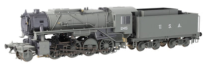 926002 USATC S160 2-8-0 LMS Wartime Dark Grey U.S.A on Tender No.2415 Steam Locomotive