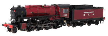 926508 USATC S160 2-8-0 'Omaha' Maroon with Transportation Corps U.S.A on Tender No.2253 (as Preserved) Steam Locomotive - DCC Sound