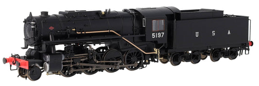 926510 USATC S160 2-8-0 Black with U.S.A on Tender No.5197 (as Preserved) Steam Locomotive - DCC Sound