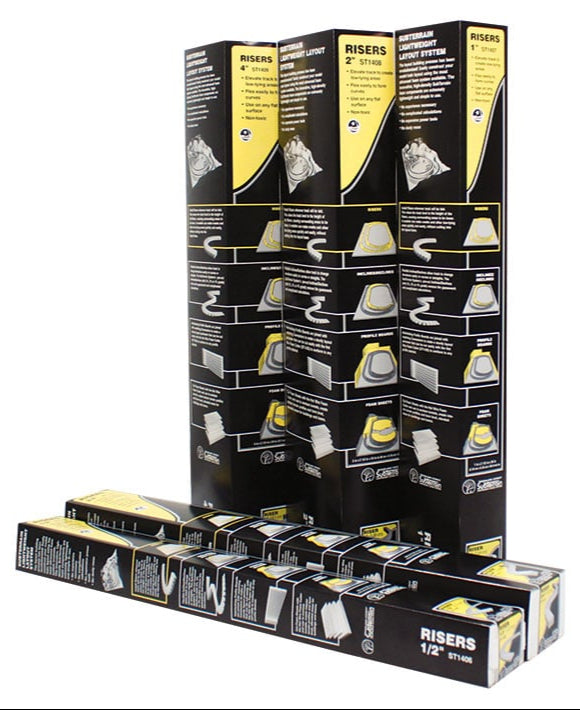 Woodland Scenics WST14409B 4 Inch Riser - 8 Piece Bulk Pack – Rails