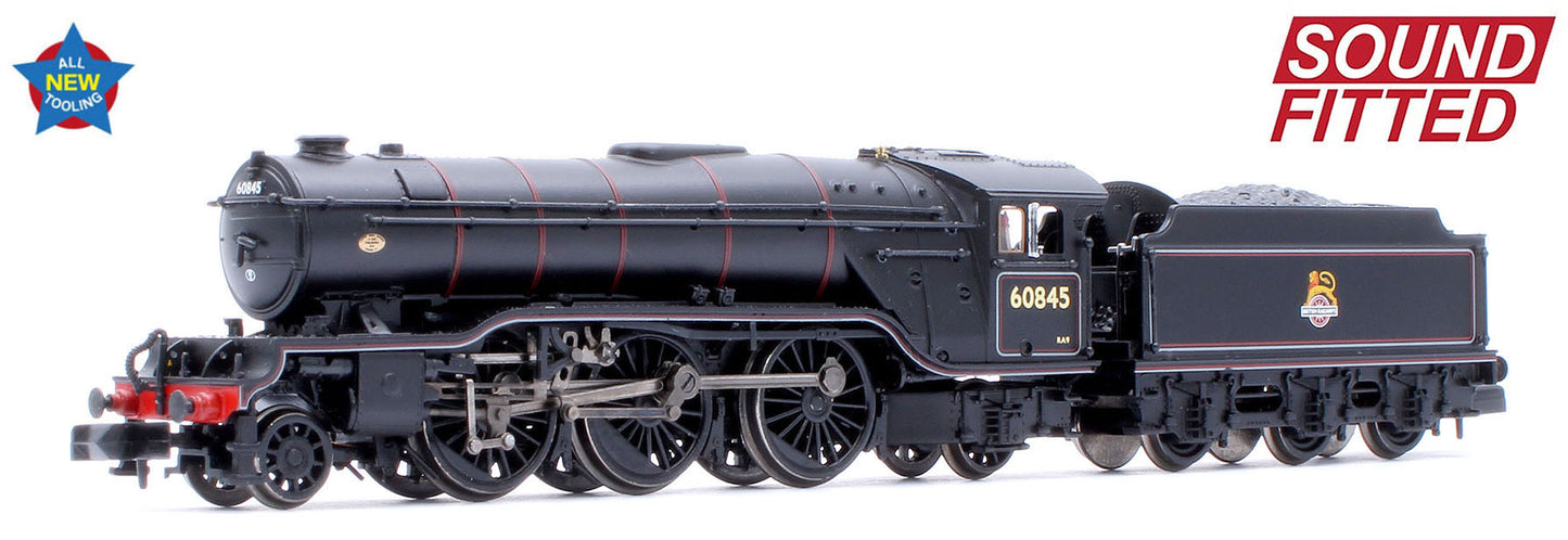 LNER V2 60845 BR Lined Black (Early Emblem) Steam Locomotive - DCC Sound