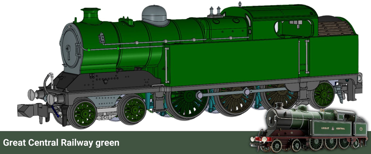 Robinson A5 (GCR Class 9N) 4-6-2 in GCR Great Central Green No.373 Steam Tank Locomotive