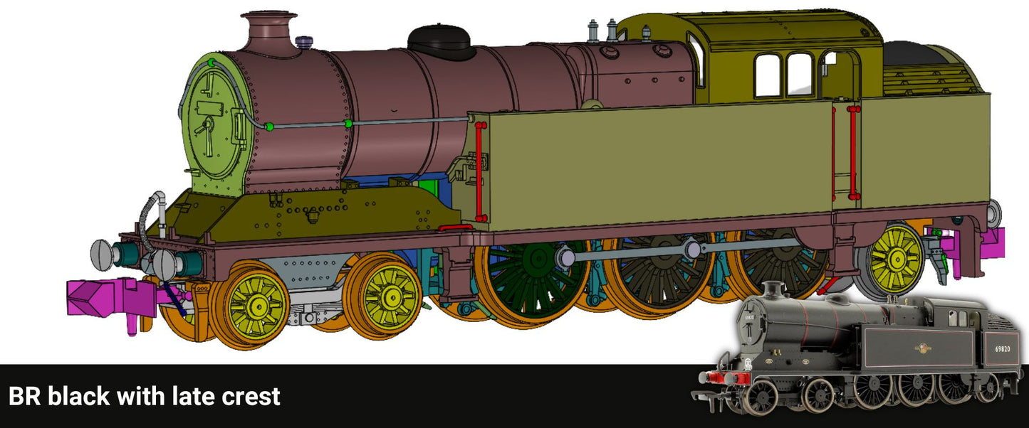 Robinson A5 (GCR Class 9N) 4-6-2 BR Black (Late Crest) No.69820 Steam Tank Locomotive