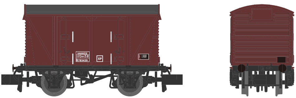 Set of 3 BR 12T Vanwide Ventilated Vans, BR Bauxite (Late)