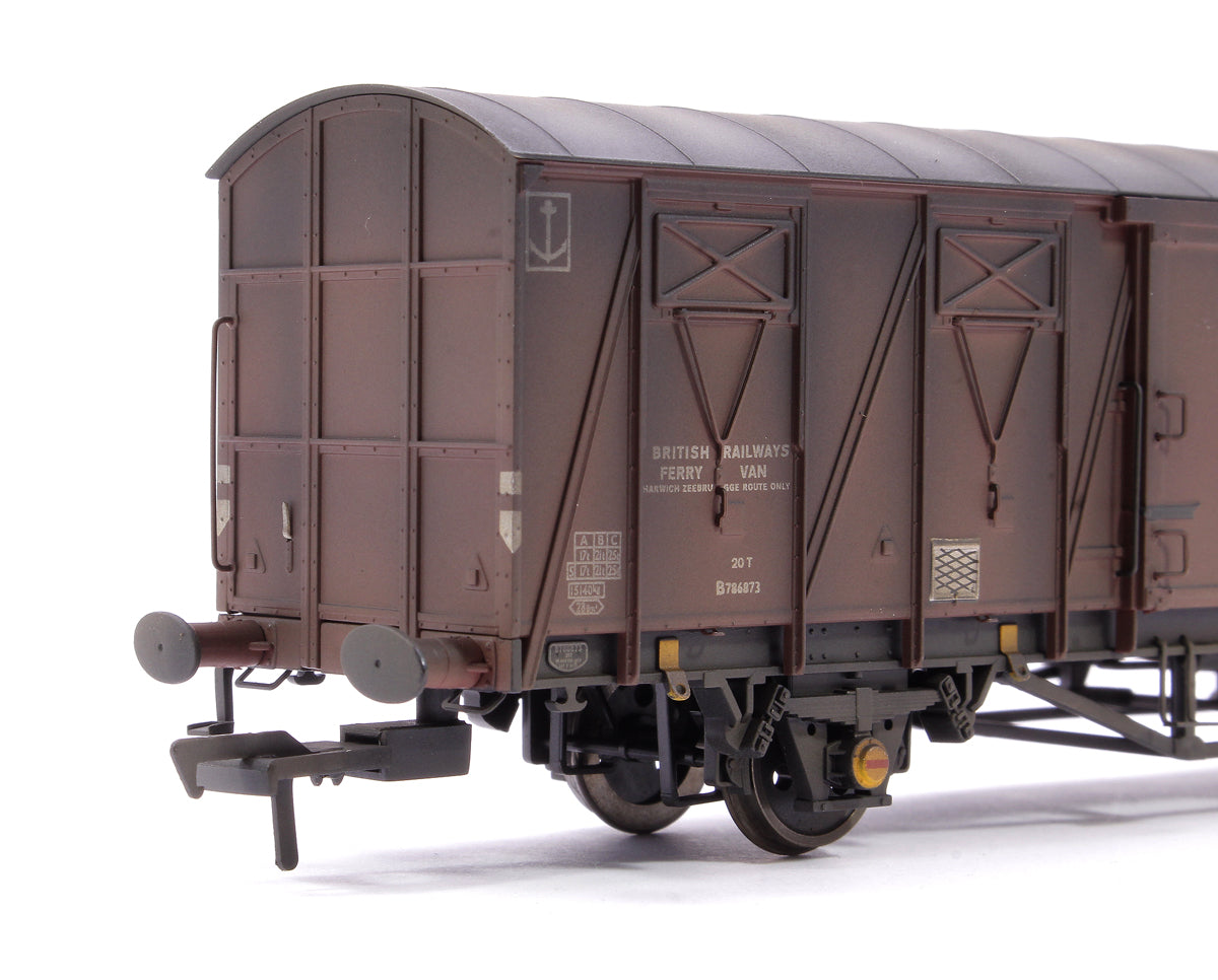 Custom Weathered 20T VIX Ferry Van , BR Plain Bauxite GB786873