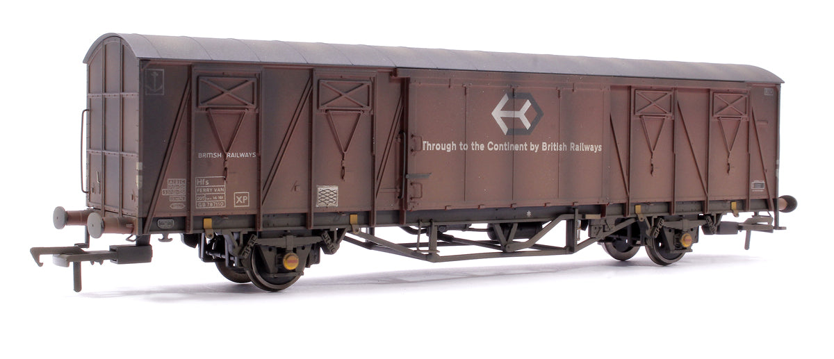 Custom Weathered 20T VIX Ferry Van , BR Early Bauxite (with Ferry Link Logo) B787110