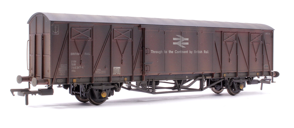 Custom Weathered 20T VIX Ferry Van , BR Corporate Bauxite (with Ferry Link Logo) B787190