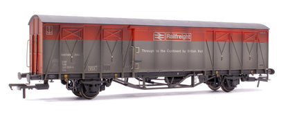 Custom Weathered 20T VIX Ferry Van , BR Railfreight Red/Grey B787151