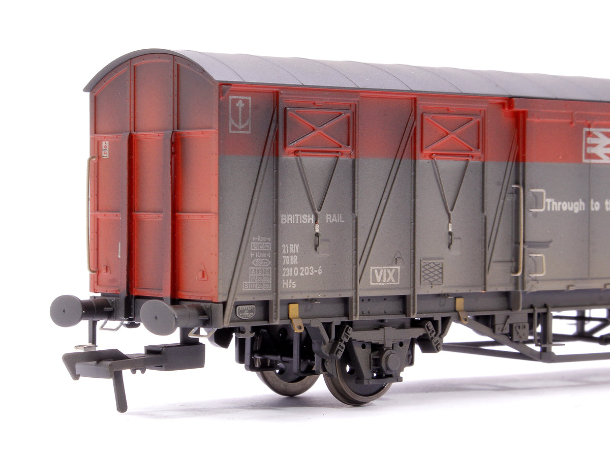 Custom Weathered 20T VIX Ferry Van , BR Railfreight Red/Grey B787151