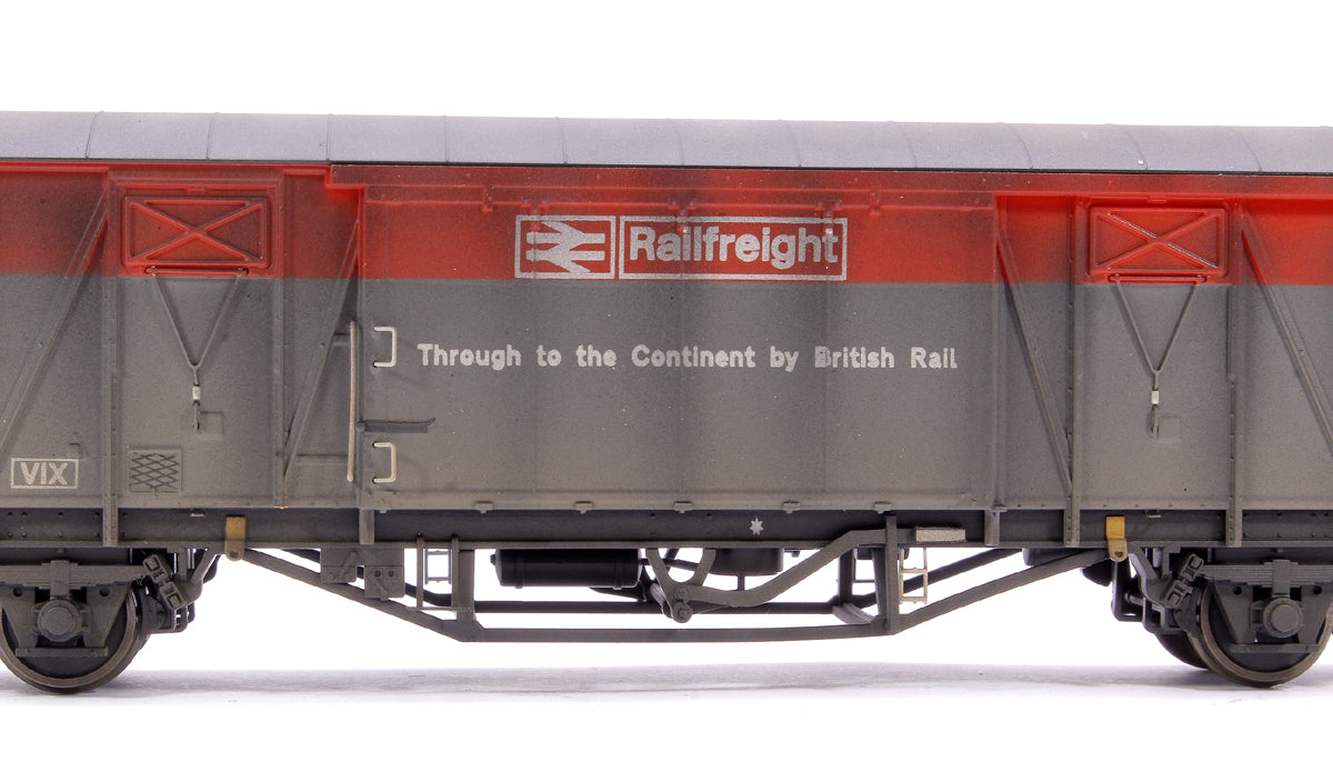 Custom Weathered 20T VIX Ferry Van , BR Railfreight Red/Grey B787151