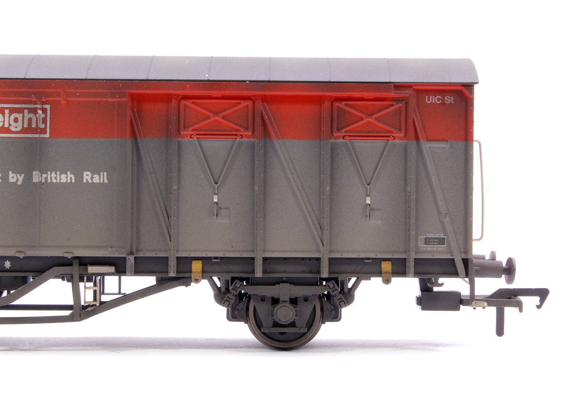 Custom Weathered 20T VIX Ferry Van , BR Railfreight Red/Grey B787151