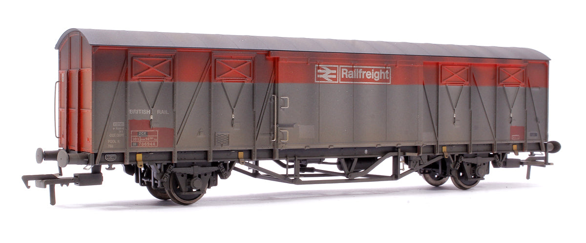 Custom Weathered 20T VIX Ferry Van , BR Railfreight Departmental Red/Grey DB786944