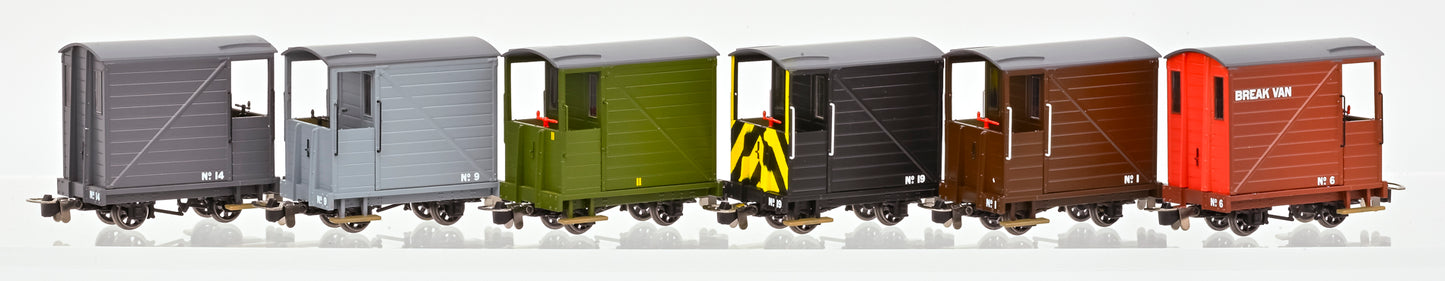 990802 Single Veranda Brake Van - Brown with Red Ends No.6