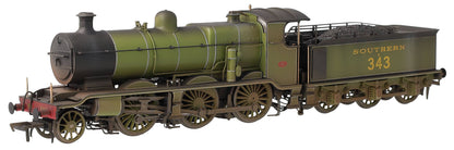 Bespoke Weathered S4102-03 LB&SCR K Class 2-6-0 Southern Maunsell SR Urie Sage Green No.343 Steam Locomotive