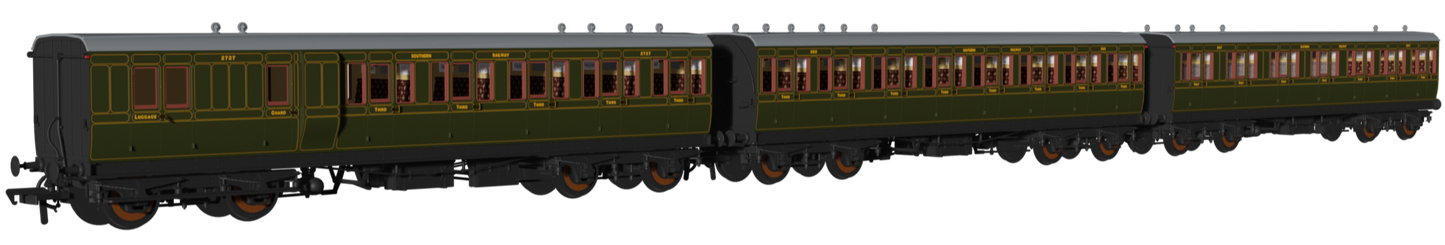 'Evolution' 48' SR Olive Non-Corridor Carriage No.2727, 565 & 5017 Triple Pack