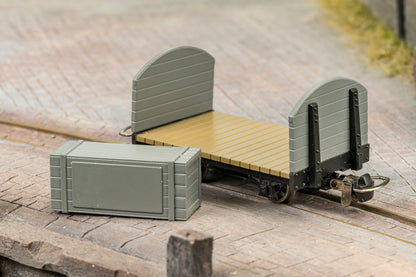 833201 Round Ended Flat - Plain Brown No. 61 (with removable crate)