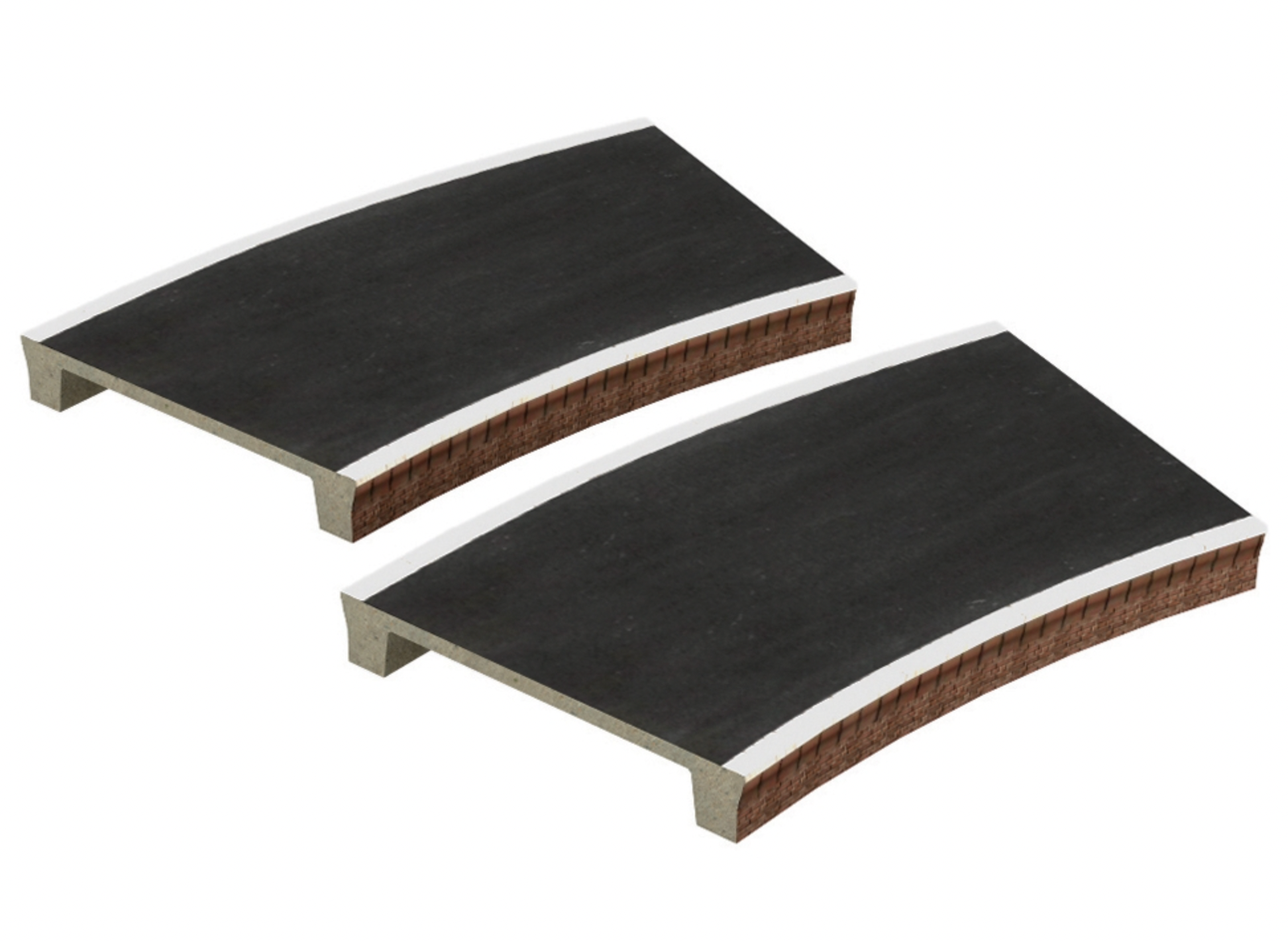 Scenecraft 44-0007 Pre-Owned Two Curved Platforms Radius 2 – Rails