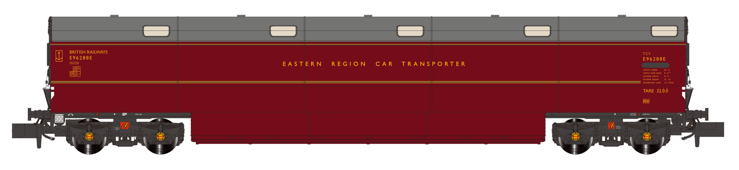 Newton Chambers Car Transporter Eastern Region BR Lined Maroon E96288/289/290E - Pack 1