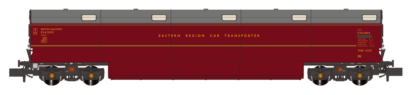 Newton Chambers Car Transporter Eastern Region BR Lined Maroon E96288/289/290E - Pack 1